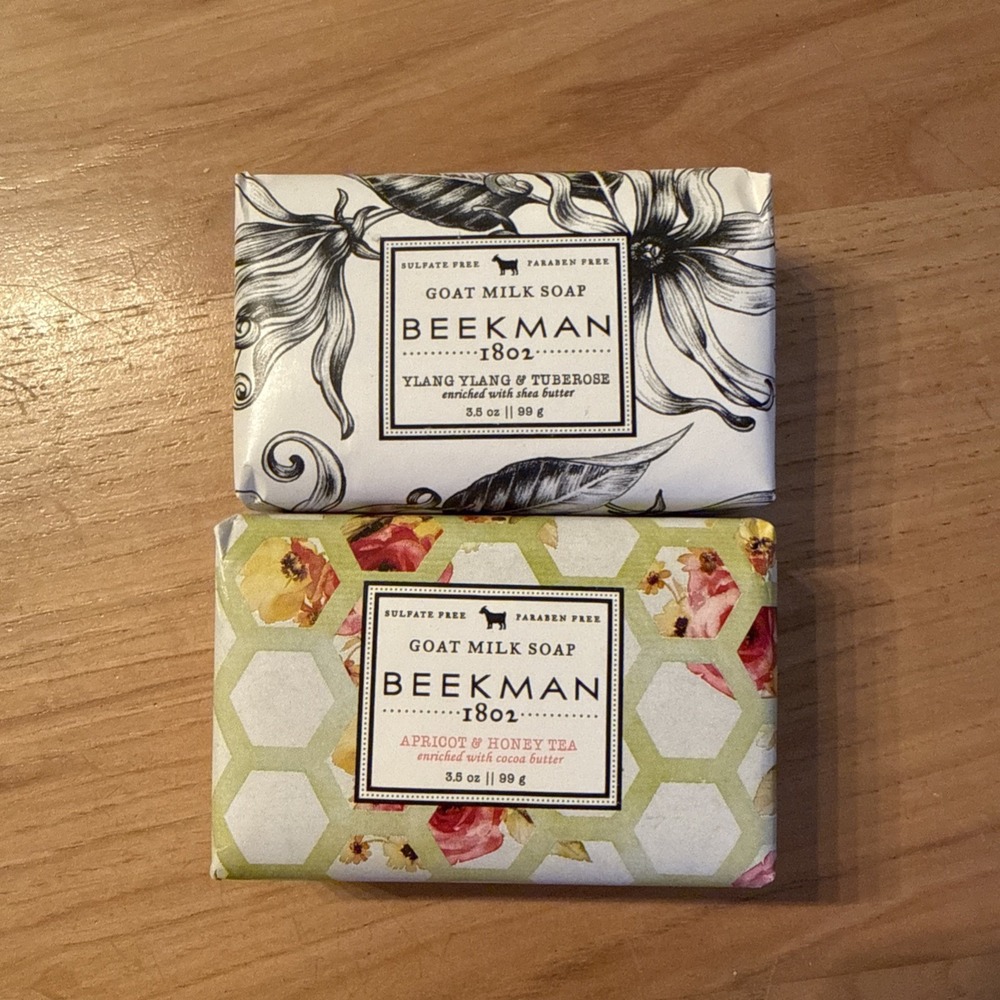 2 Beekman 1802 Goat Milk Soap Ylang Ylang & Tuberose & Apricot & Hon 3.5 oz/99g